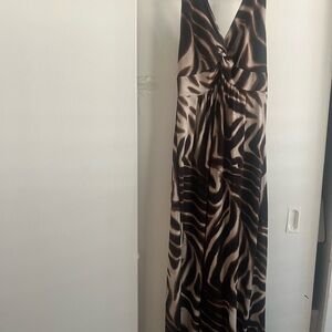 New York & Company Zebra Pattern Maxi Dress
